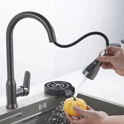 gun gray pull out kitchen faucet single hole kitchen sink mixer