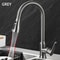Gun Gray Pull Out Kitchen Faucet Single Hole Kitchen Sink Mixer 5