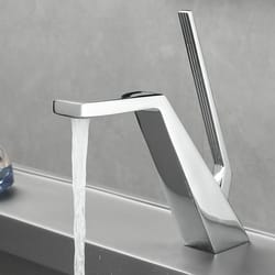 black chrome waterfall bathroom faucet single handle deck mount sink mixer