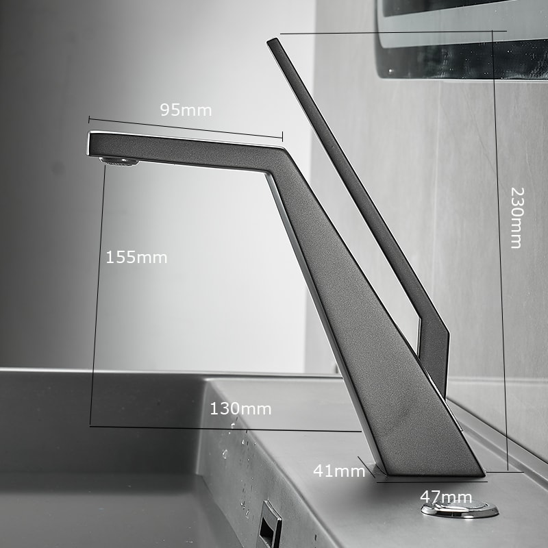 Black Chrome Waterfall Bathroom Faucet Single Handle Deck Mount Sink Mixer