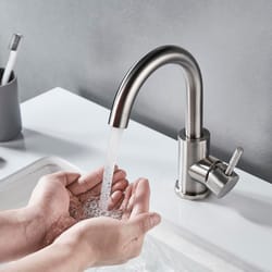 stainless steel single hole bathroom sink faucet modern basin mixer tap