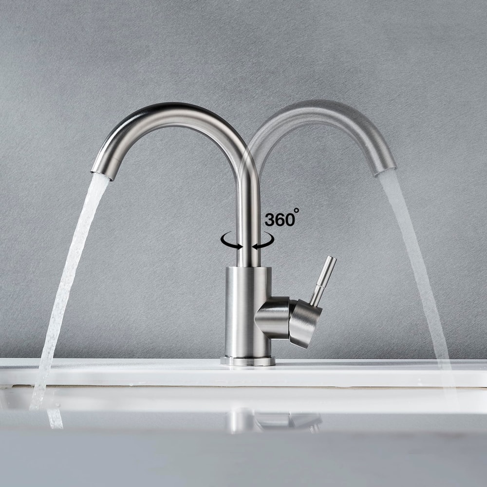 Stainless Steel Single Hole Bathroom Sink Faucet Modern Basin Mixer Tap 2