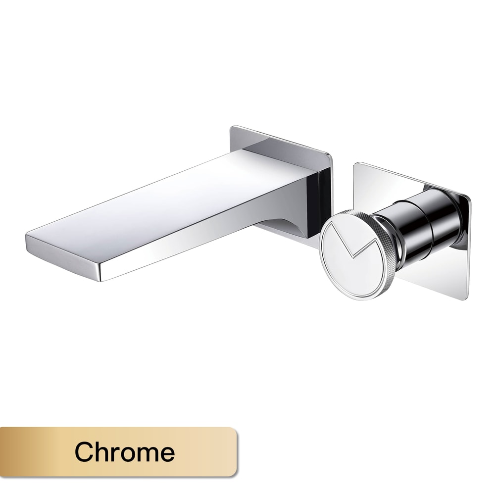 Wall Mounted Bathroom Faucet Single Handle Brass Chrome Basin Tap 5