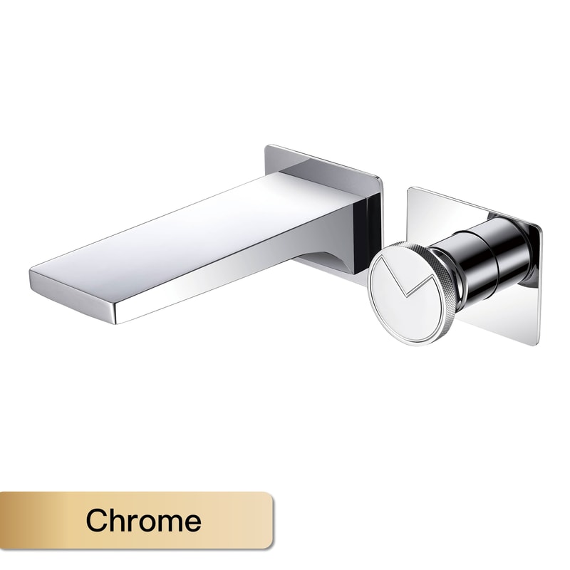 Wall Mounted Bathroom Faucet Single Handle Brass Chrome Basin Tap 5