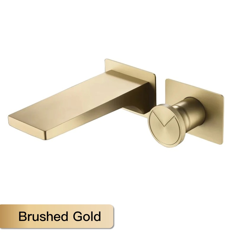 Wall Mounted Bathroom Faucet Single Handle Brass Chrome Basin Tap 6