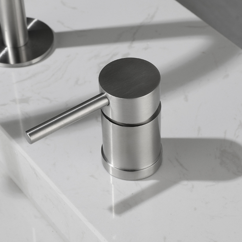 Stainless Steel Widespread Bathroom Faucet For Sink In Brushed Nickel Or Matte Black 2