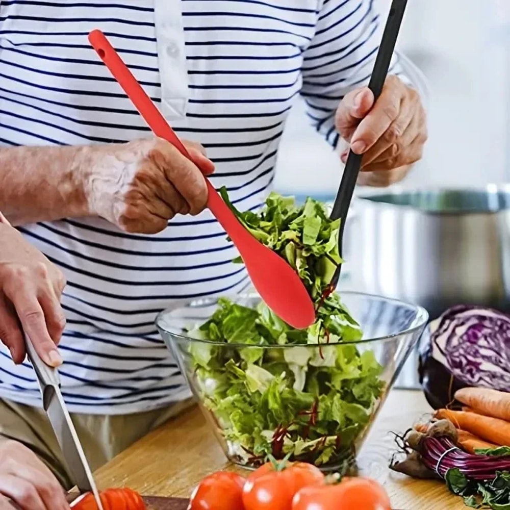 Silicone Mixing Spoon Long Handle Nonstick Serving Spoon 3