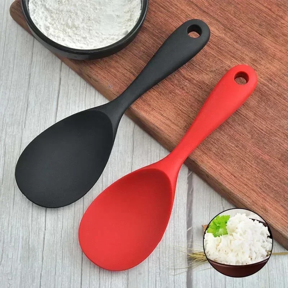 Silicone Cooking Spoon For Nonstick Pans Long Handle Serving And Mixing Spoon 0