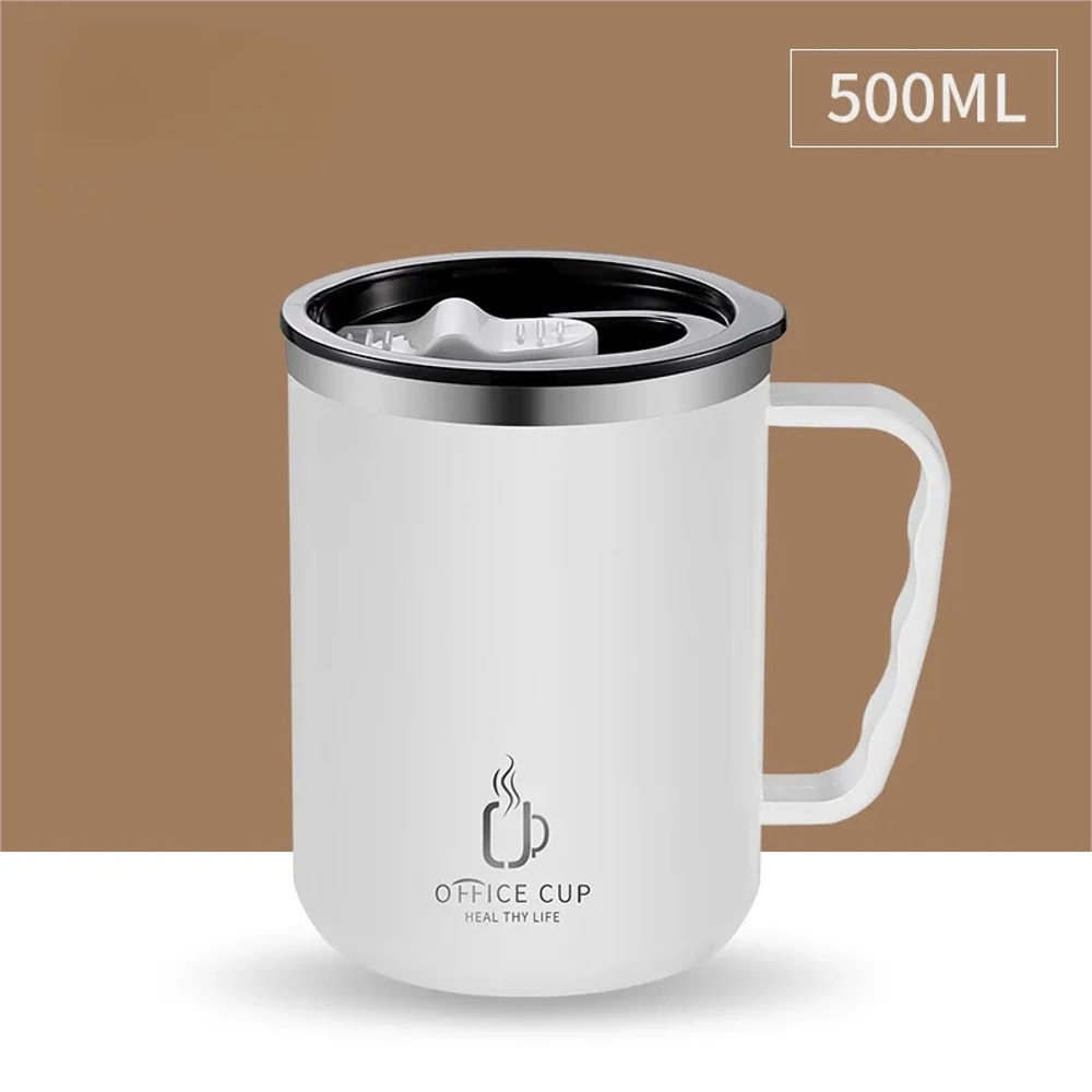 Stainless Steel Thermos Mug with Handle Leak Proof Insulated Coffee Cup