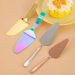 stainless steel pie server cake spatula and pizza cutter