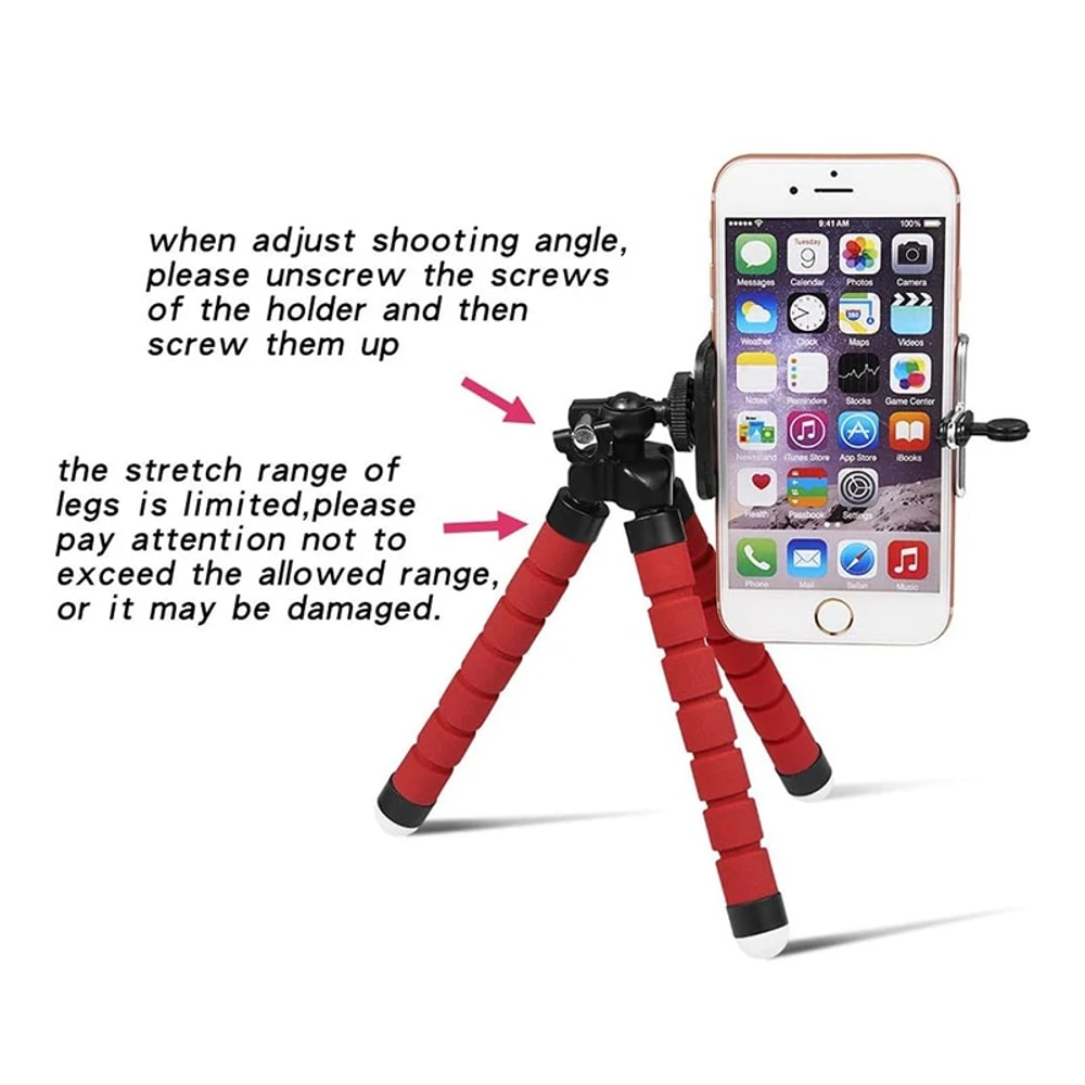 Flexible Phone Tripod Stand with Holder Clip Mini Octopus Tripod for Smartphones