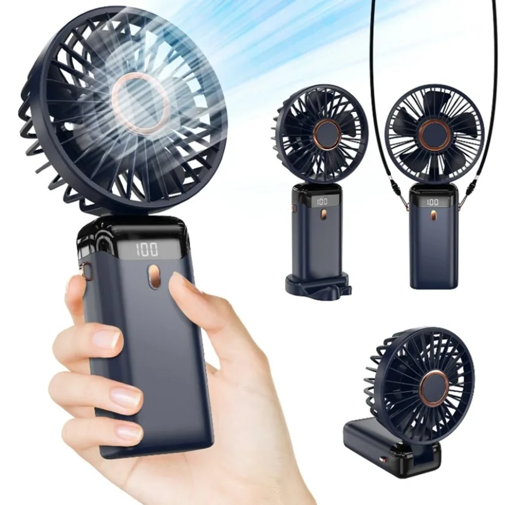 Foldable Portable Handheld Fan USB Rechargeable Mini Neck And Desktop Fan 2