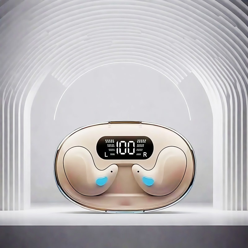 Mini Wireless Sleeping Earbuds With Mic And Waterproof Charging Case 0