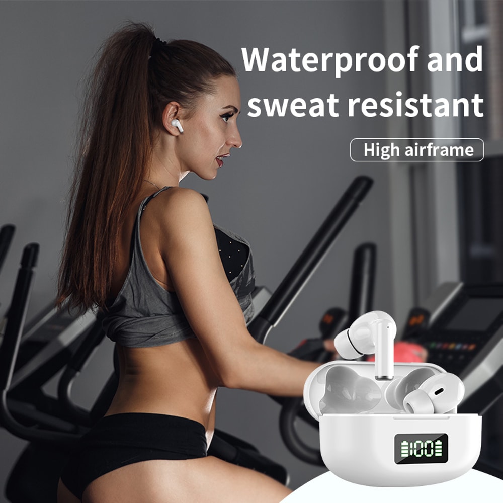 Smart LED Display Wireless Earbuds with Touch Control and Noise Cancelling