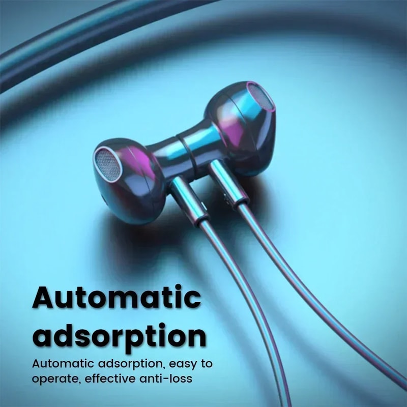 Magnetic Bluetooth Neckband Headphones with Mic for Sports and Everyday Use