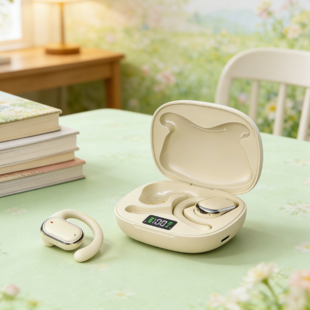 Wireless Ear Hanging Headset, Noise Reduction Hanging Earphones, Waterproof Ear Earphones Work Running Walking