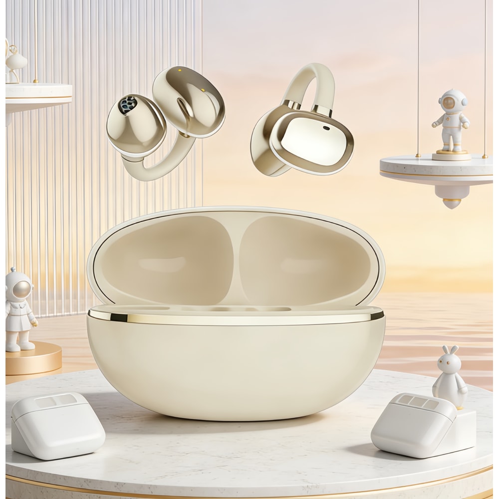 Open Ear Bluetooth Ear Clip Headphones with HD Call Mic