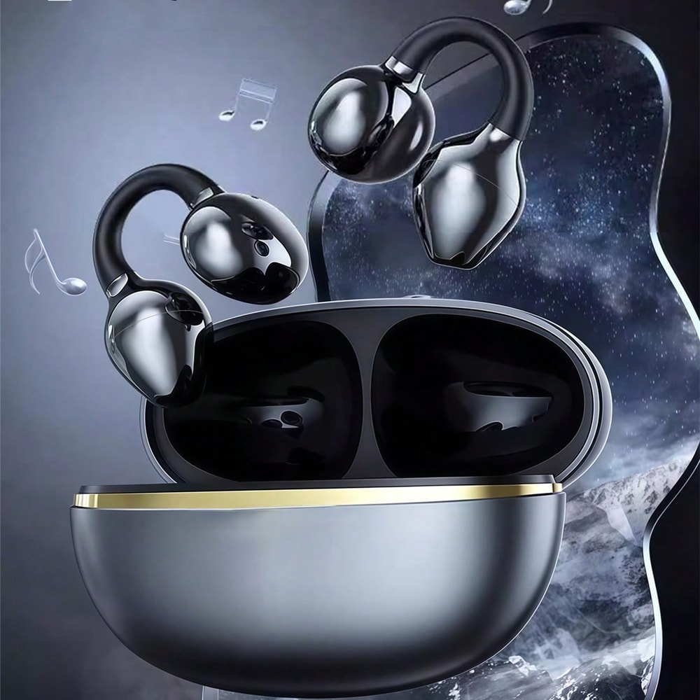 Open Ear Bluetooth Ear Clip Headphones with HD Call Mic
