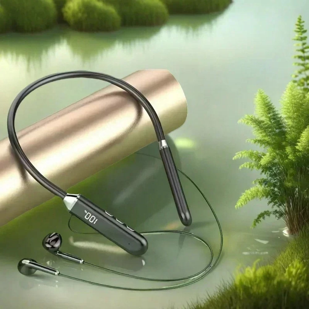 Wireless Neckband Headphones with Noise Reduction for Sports and Gaming