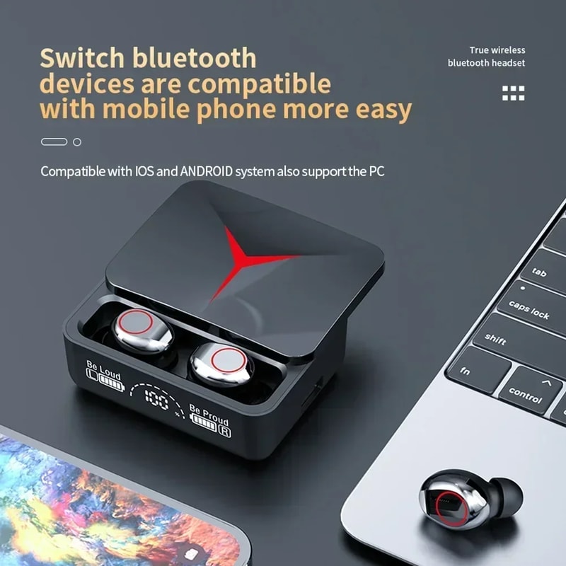 TWS Wireless Earbuds with Bluetooth Touch Control for Sports and Gaming
