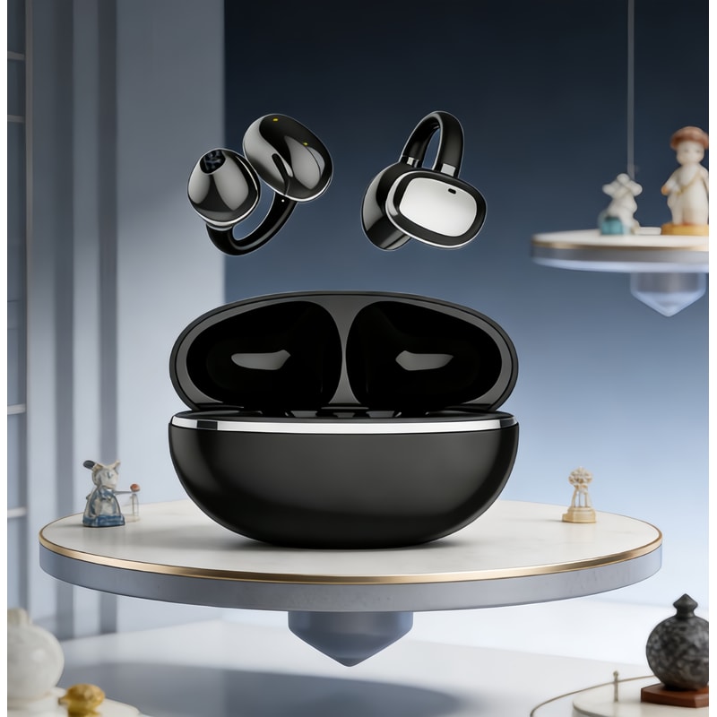 Clip On Wireless Bluetooth Headphones for Sports Music and Gaming