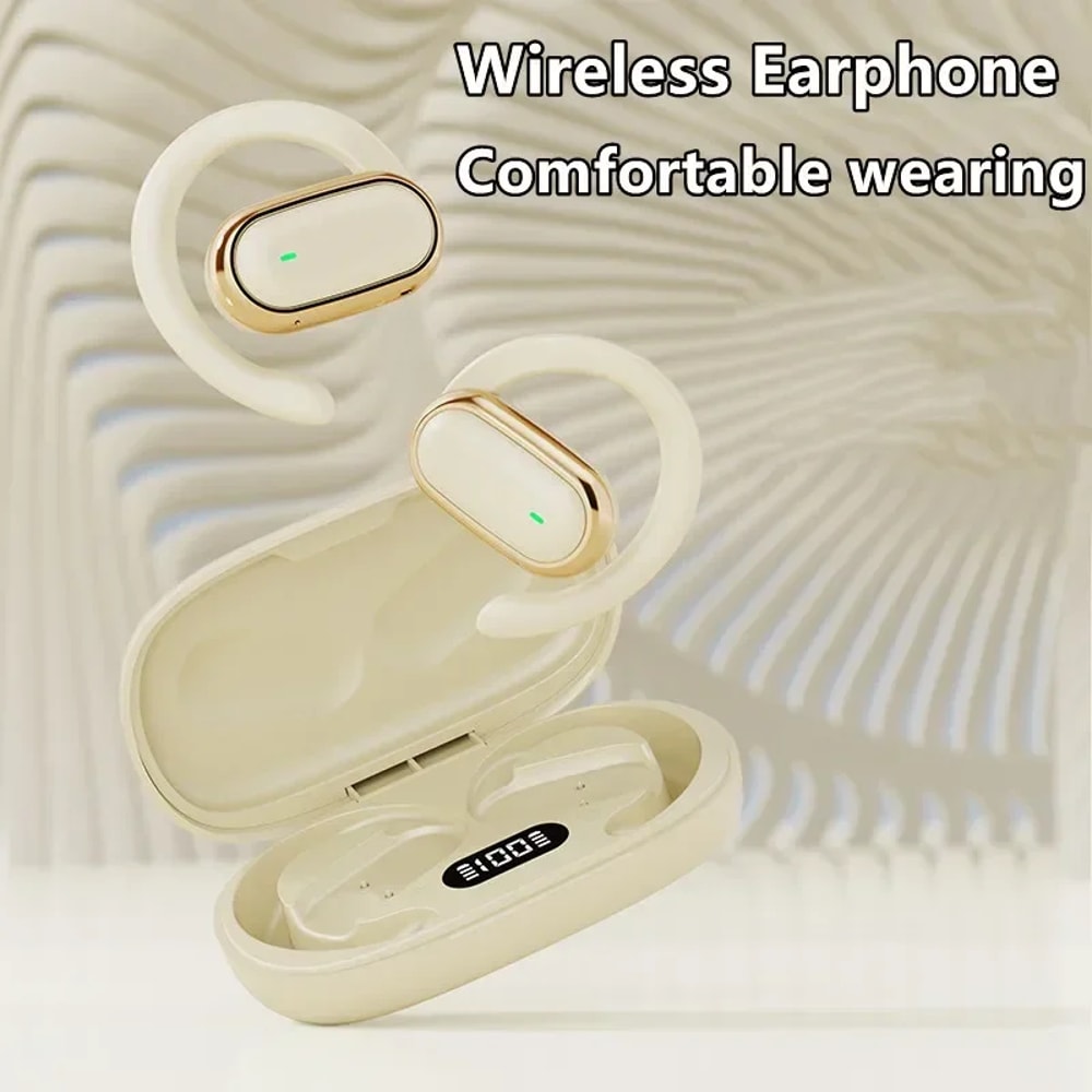 Wireless Bluetooth Earbuds with LED Display and Noise Reduction