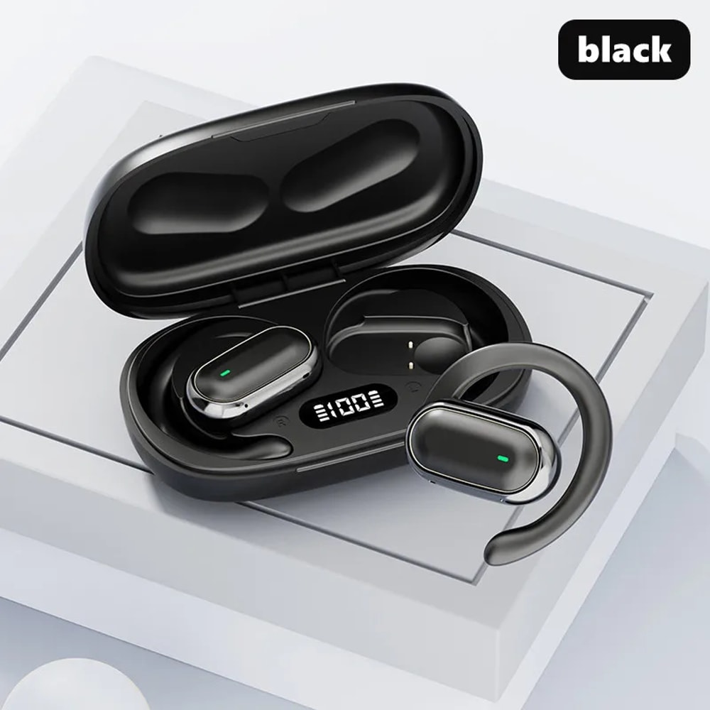 Wireless Bluetooth Earbuds with LED Display and Noise Reduction