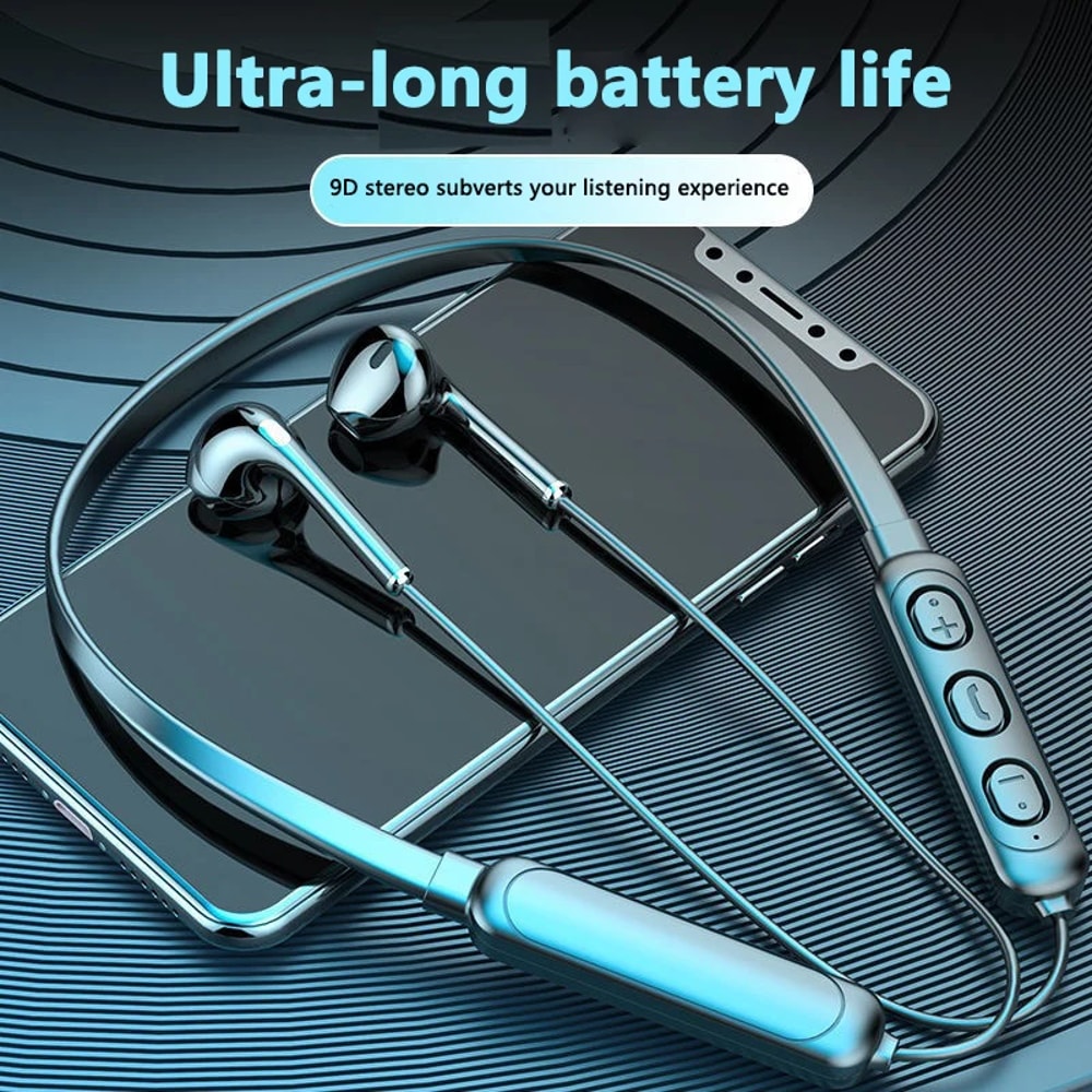 Wireless Neckband Bluetooth Earphones With Mic