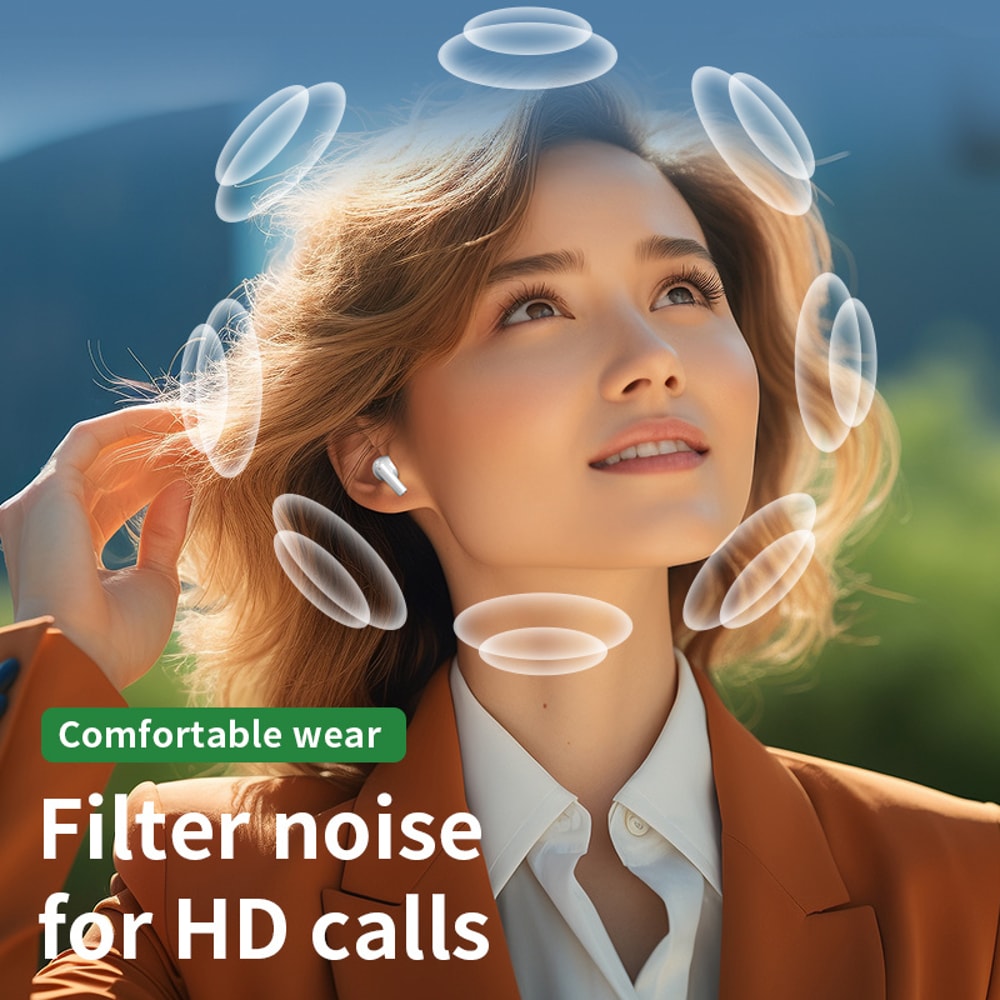 Wireless Bluetooth Earbuds with Noise Cancelling Mic for Clear Calls