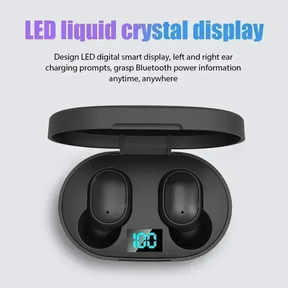 LED Display Wireless Bluetooth Earbuds with Mic