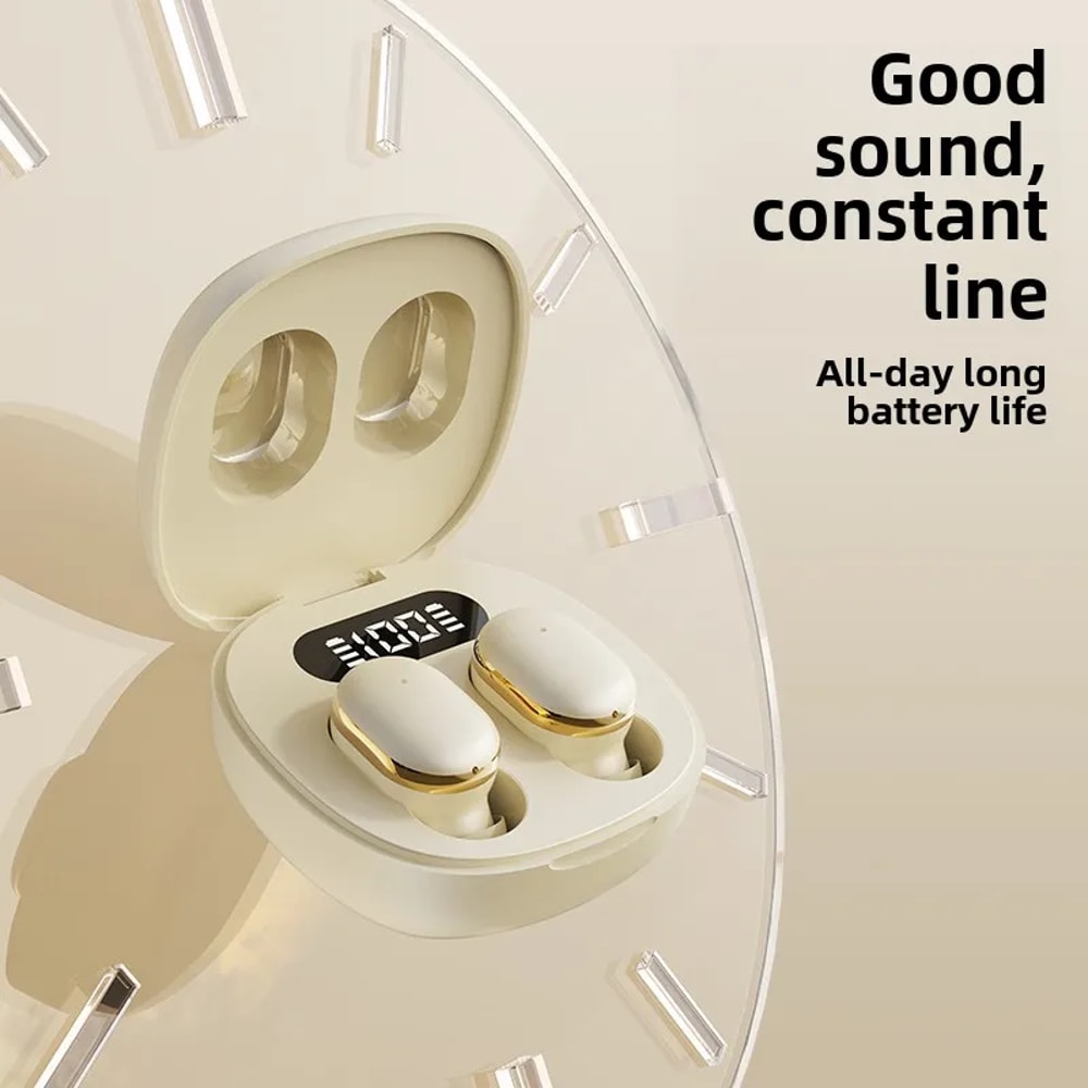 Transparent Wireless Earbuds with ENC Noise Cancelling and LED Battery Display