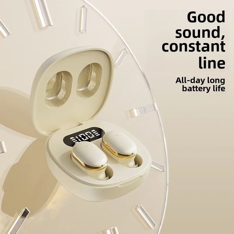 Transparent Wireless Earbuds with ENC Noise Cancelling and LED Battery Display