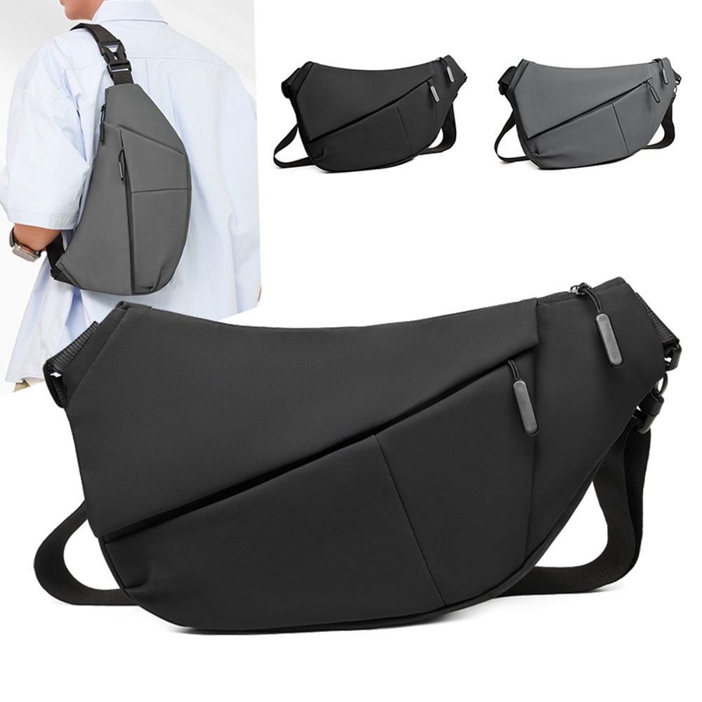 Mens Casual Chest Bag Stylish Single Shoulder Bag for Hiking Cycling Travel Work & Daily Use