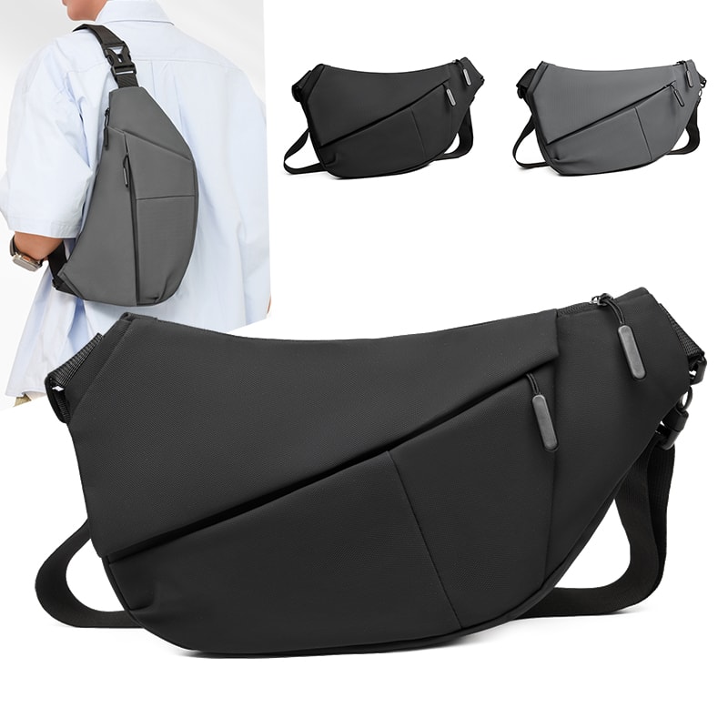 Mens Casual Chest Bag Stylish Single Shoulder Bag for Hiking Cycling Travel Work & Daily Use