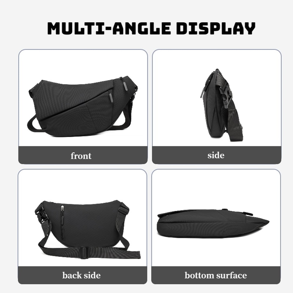 Mens Casual Chest Bag Stylish Single Shoulder Bag for Hiking Cycling Travel Work & Daily Use