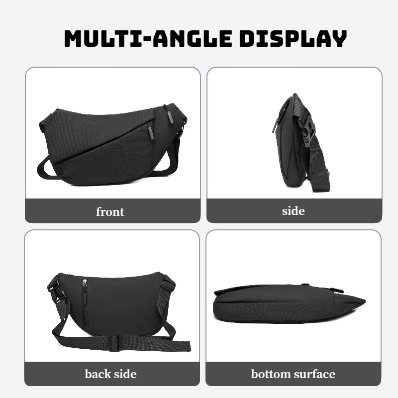 Mens Casual Chest Bag Stylish Single Shoulder Bag for Hiking Cycling Travel Work & Daily Use