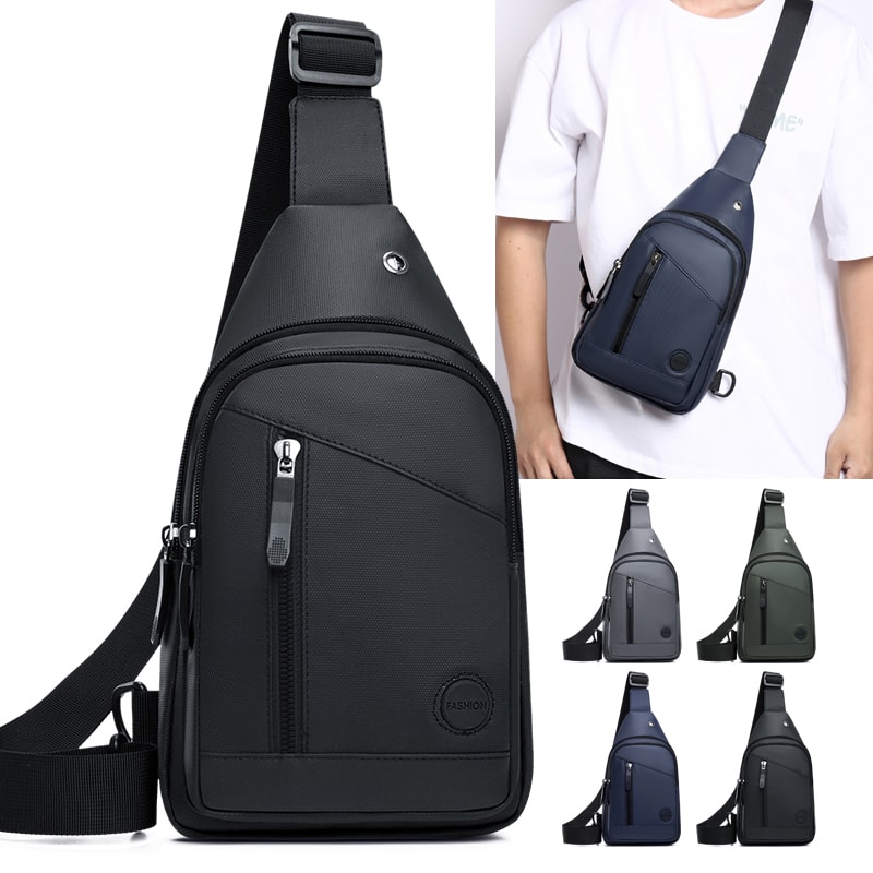 Adjustable Single Shoulder Chest Bag for Men Ideal for Outdoor Sports Commuting and Crossbody Use