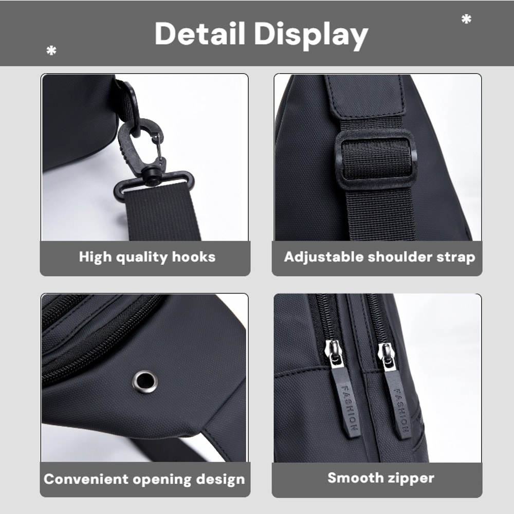 Adjustable Single Shoulder Chest Bag for Men Ideal for Outdoor Sports Commuting and Crossbody Use