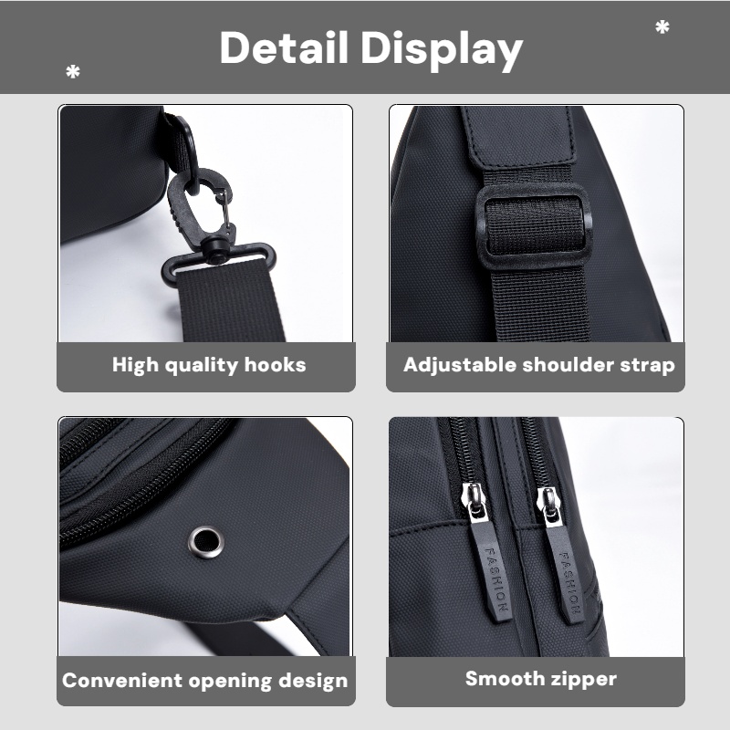 Adjustable Single Shoulder Chest Bag for Men Ideal for Outdoor Sports Commuting and Crossbody Use