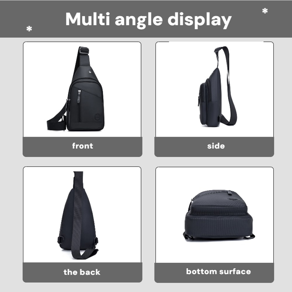 Adjustable Single Shoulder Chest Bag for Men Ideal for Outdoor Sports Commuting and Crossbody Use