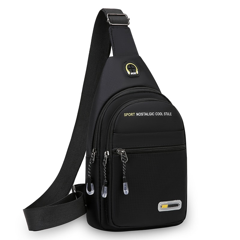 Mens Casual Shoulder Bag with Multiple Pockets Lightweight Multifunctional Chest Bag