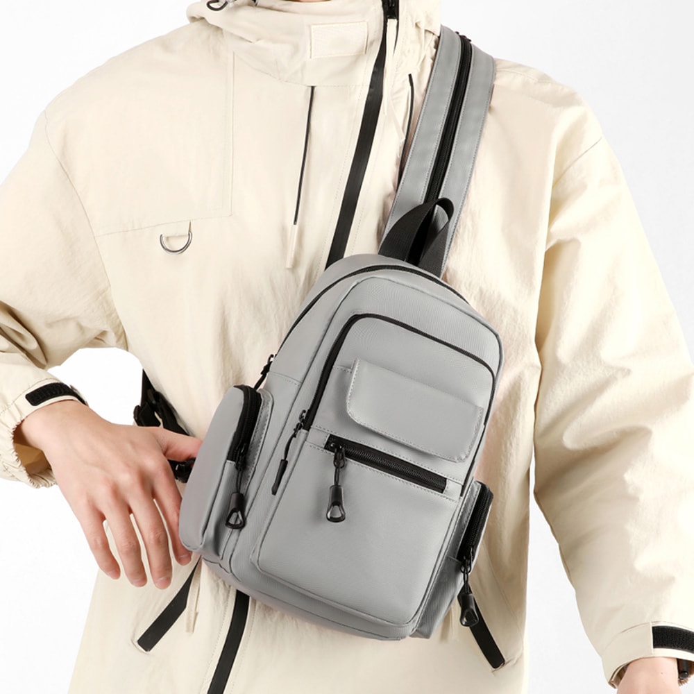 Multi functional Oxford Mini Backpack for Cycling Outdoor Sports and Travel Durable Mens Shoulder Bag for Commuting