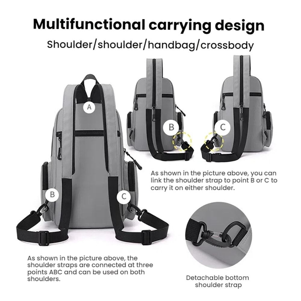 Multi functional Oxford Mini Backpack for Cycling Outdoor Sports and Travel Durable Mens Shoulder Bag for Commuting