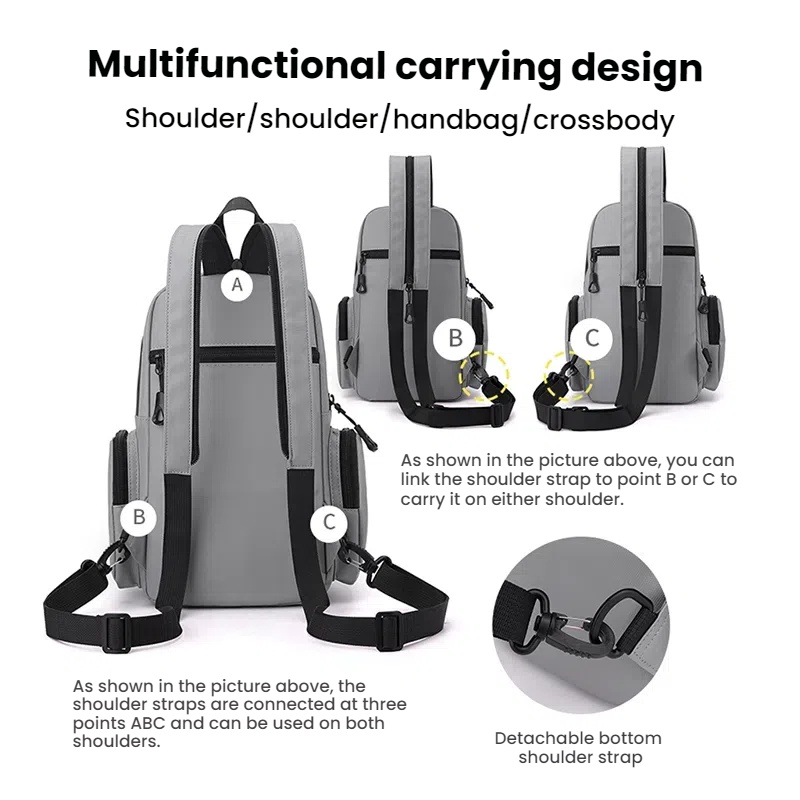 Multi functional Oxford Mini Backpack for Cycling Outdoor Sports and Travel Durable Mens Shoulder Bag for Commuting