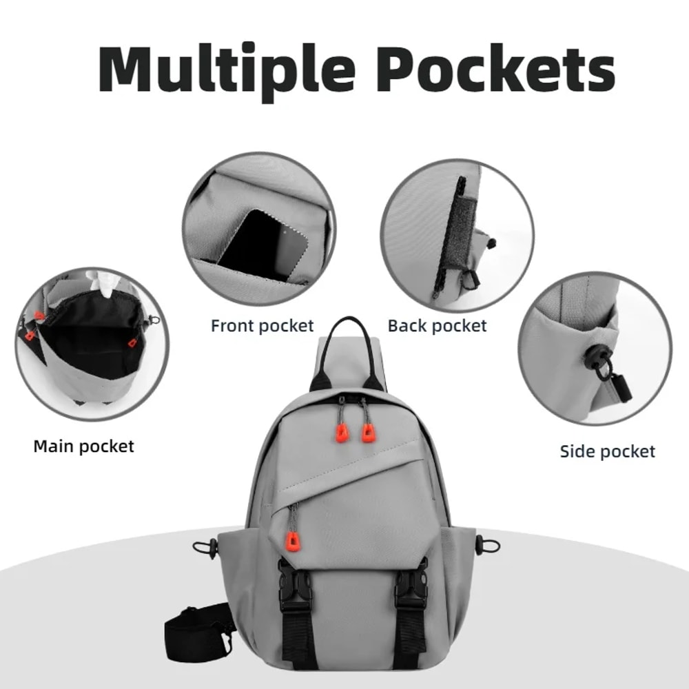 Mens Casual Chest Bag with Multiple Pockets Large Capacity for Running, Commuting & Daily Use