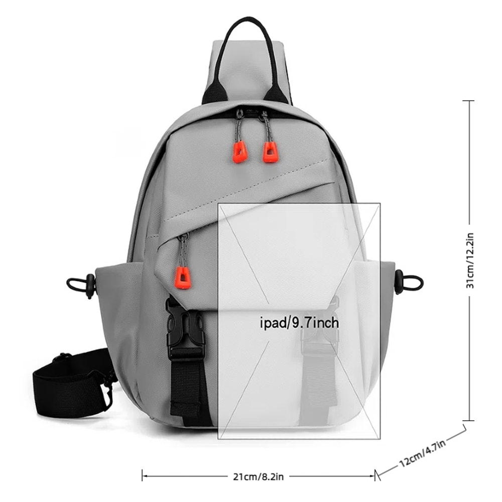 Mens Casual Chest Bag with Multiple Pockets Large Capacity for Running, Commuting & Daily Use