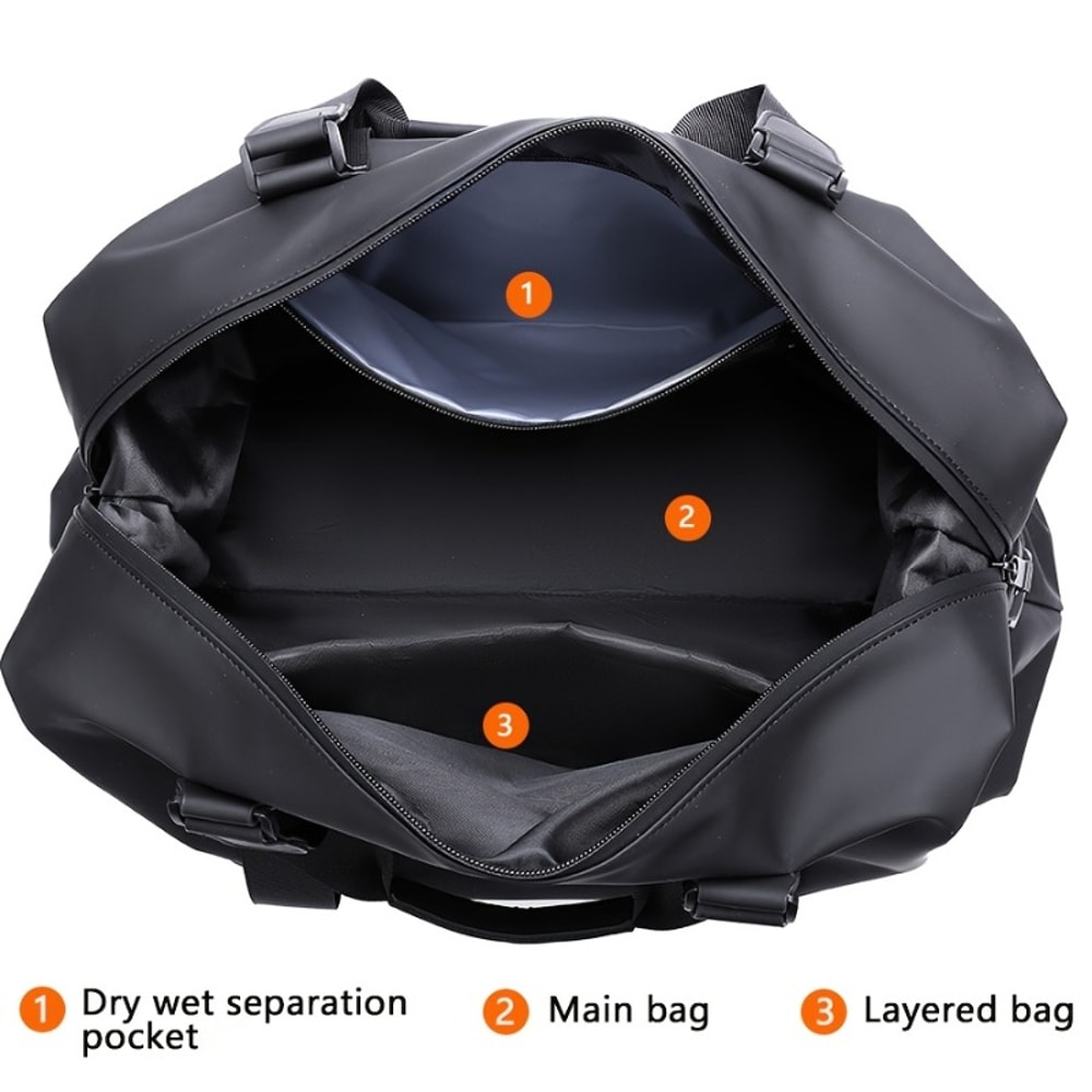 Large Capacity Versatile Duffel Bag For Gym Fitness Travel And Overnight Trips Black Grey Green 3