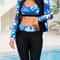 Tropical Piece Womens Rash Guard Set With Quick Dry Swim Shorts 4