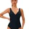 Plus Size V Neck Cross Front One Piece Swimsuit For Women 6