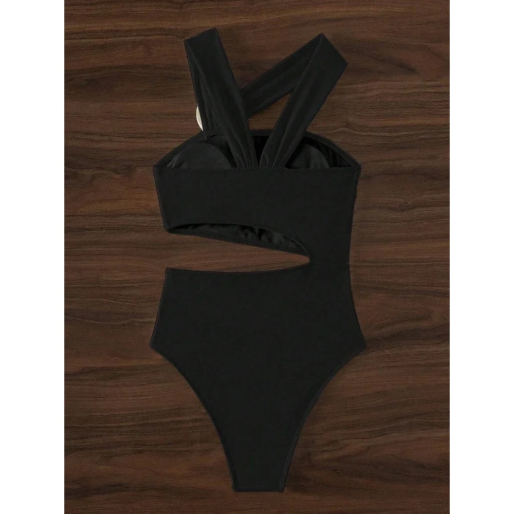 One Shoulder Push Up Cutout One Piece Swimsuit For Women 1